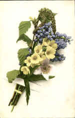 Primrose & Blueberries (wild flowers on a card)