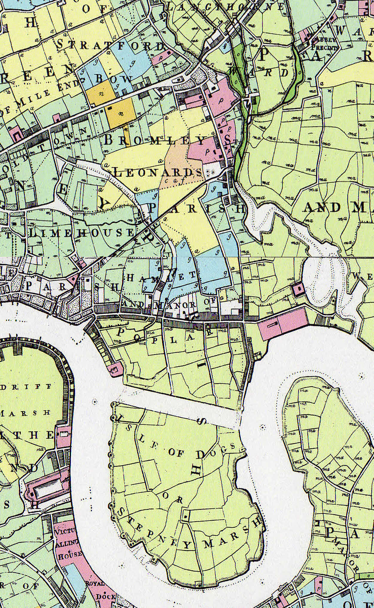 1800 - Land Use Map of London & Environs