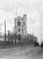 Bow Church, Bow Road, in the 1920s. By Whilliam Whiffin.