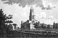 Limehouse church (as it appeared before the making of Commercial Road in 1803)