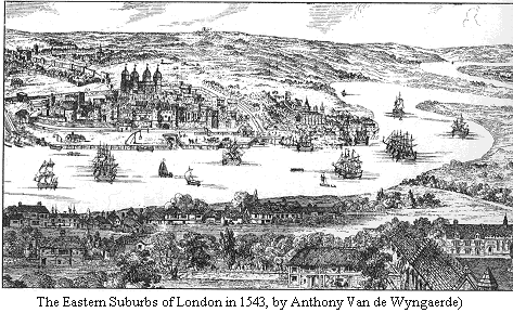 The eastern suburbs of London in 1543