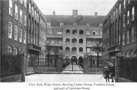 Wapping Housing Estate seen from Watts Street, ca. 1932