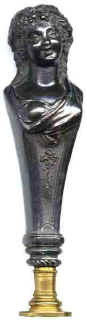 Seal with a Bois Durci Handle. Front. Height 9cm.