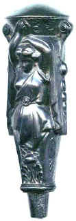 Handle from either a Seal or a Paper Knife. The peg at the bottom would not be visible in the complete object.
