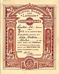 Needlework Certificate 1894