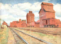 Grain Elevators at Rosthorne in the Province of Saskatchewan