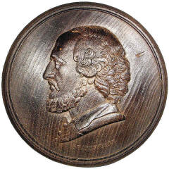 In a wooden frame.