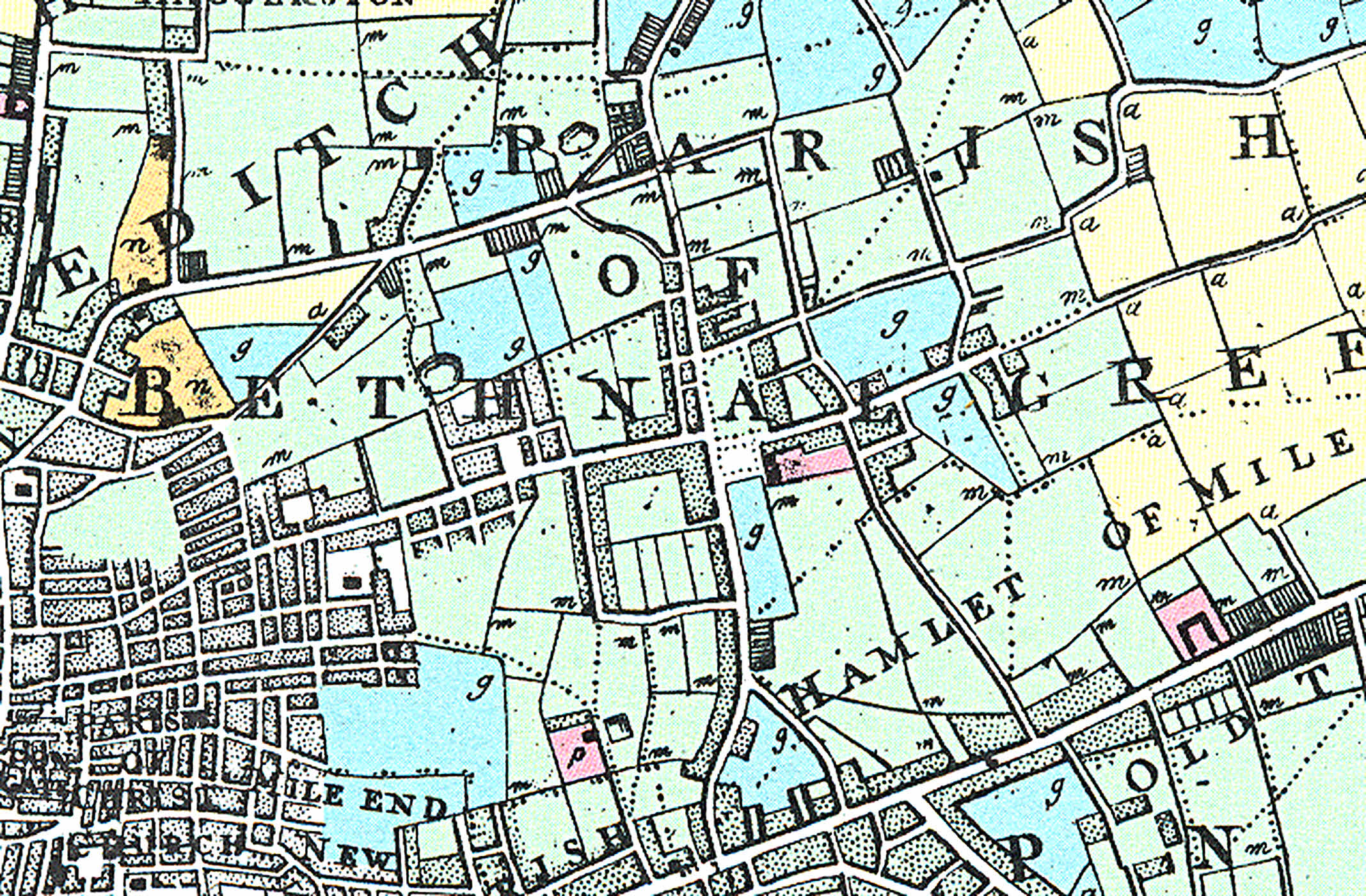 1800 - Land Use Map of London & Environs