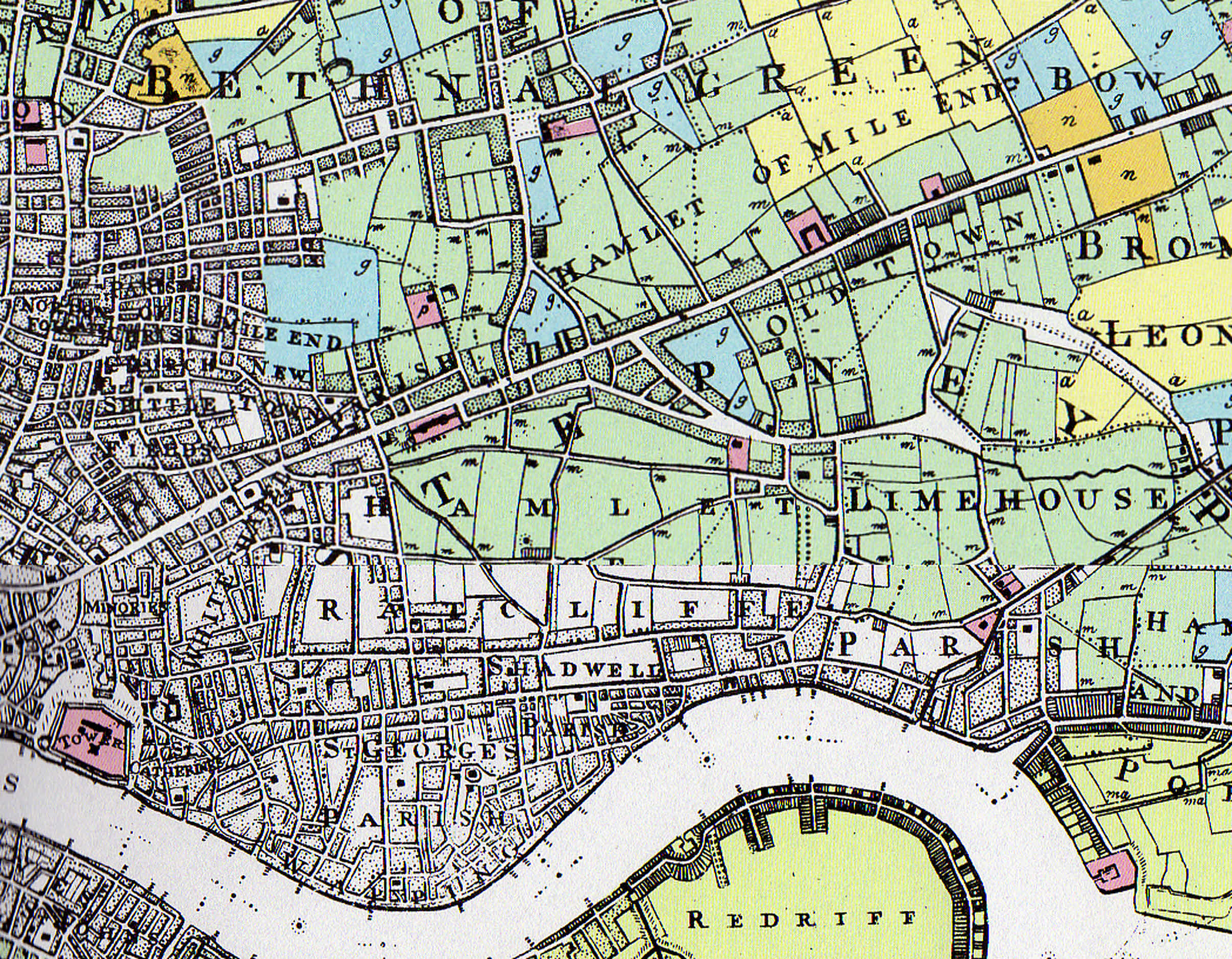 1800 - "Land Use Map of London & Environs"