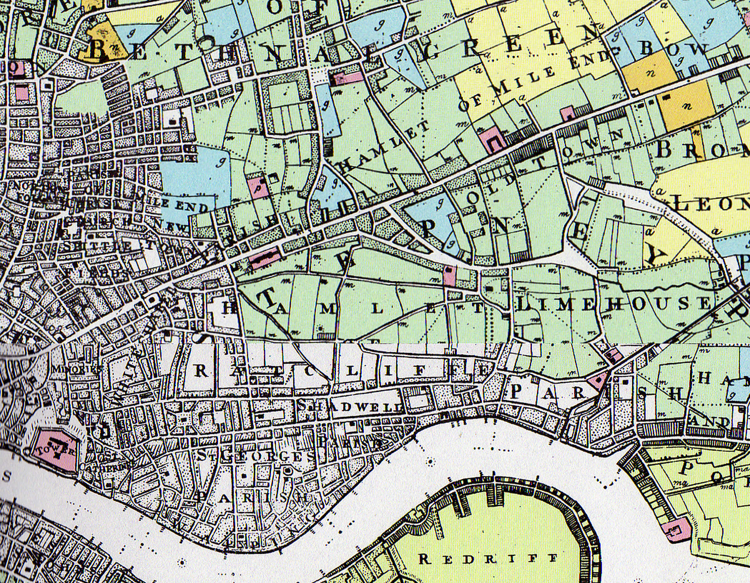 1800 - "Land Use Map of London & Environs"