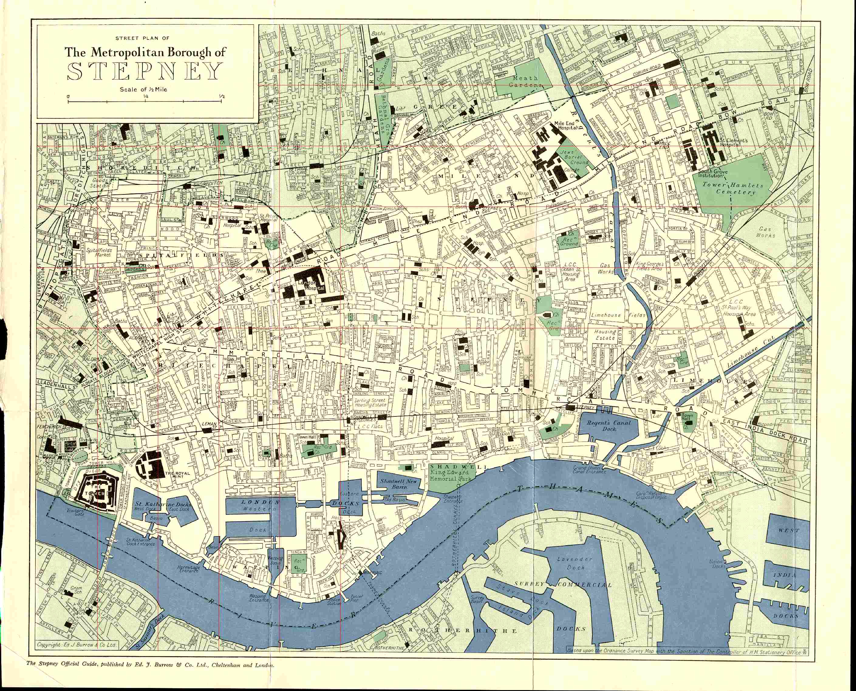 1952 - Plan from Stepney Borough Guide