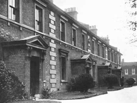 The Mico almshouses opposite St. Dunstan's churchyard